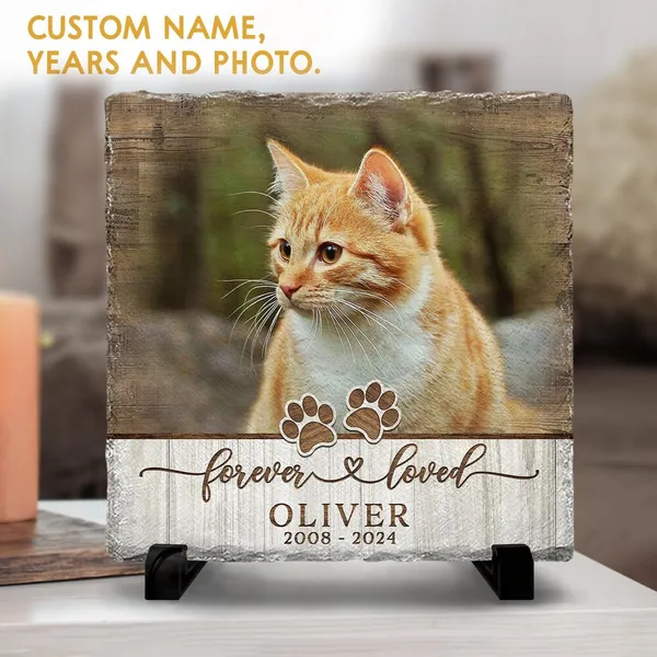 Personalized Cat Memorial Stone (Slate)