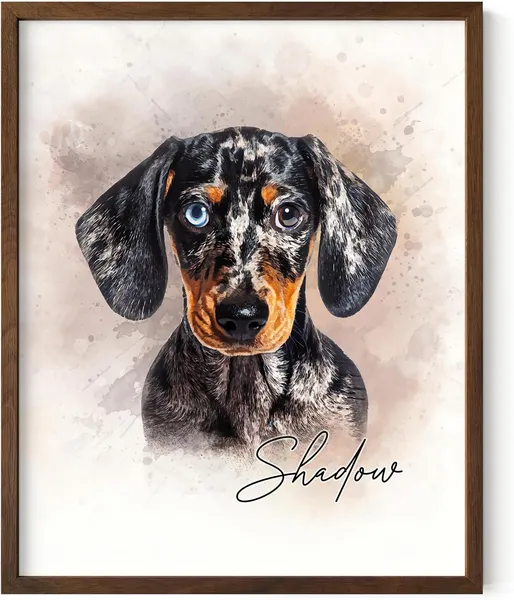 Custom Watercolor Pet Portrait (Framed)