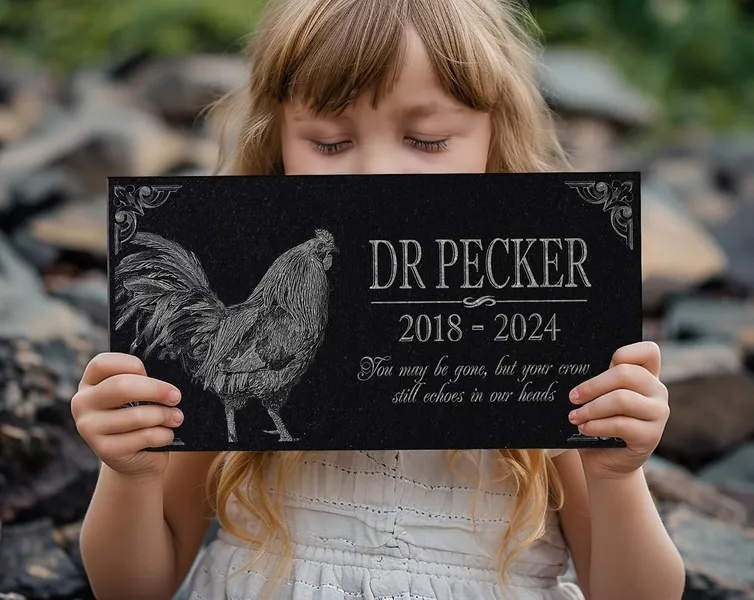 Custom Black Granite Pet Memorial Stone