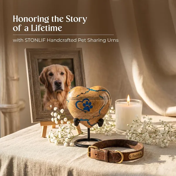 Heart Keepsake Pet Urn (Mango Wood & Resin)