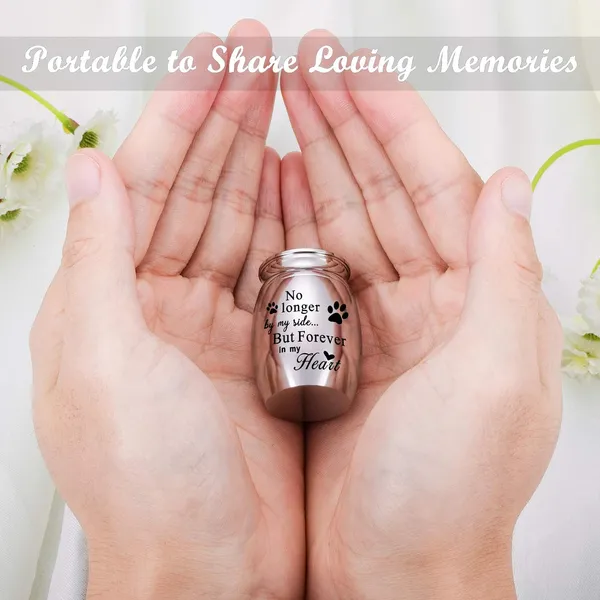 Mini Stainless Steel Pet Urn (Paw Print)